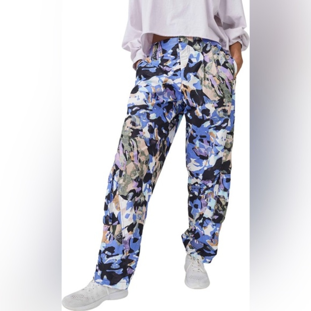 Free People Movement Mesmerize Me Print Cargo Pants in Violet Spl…
